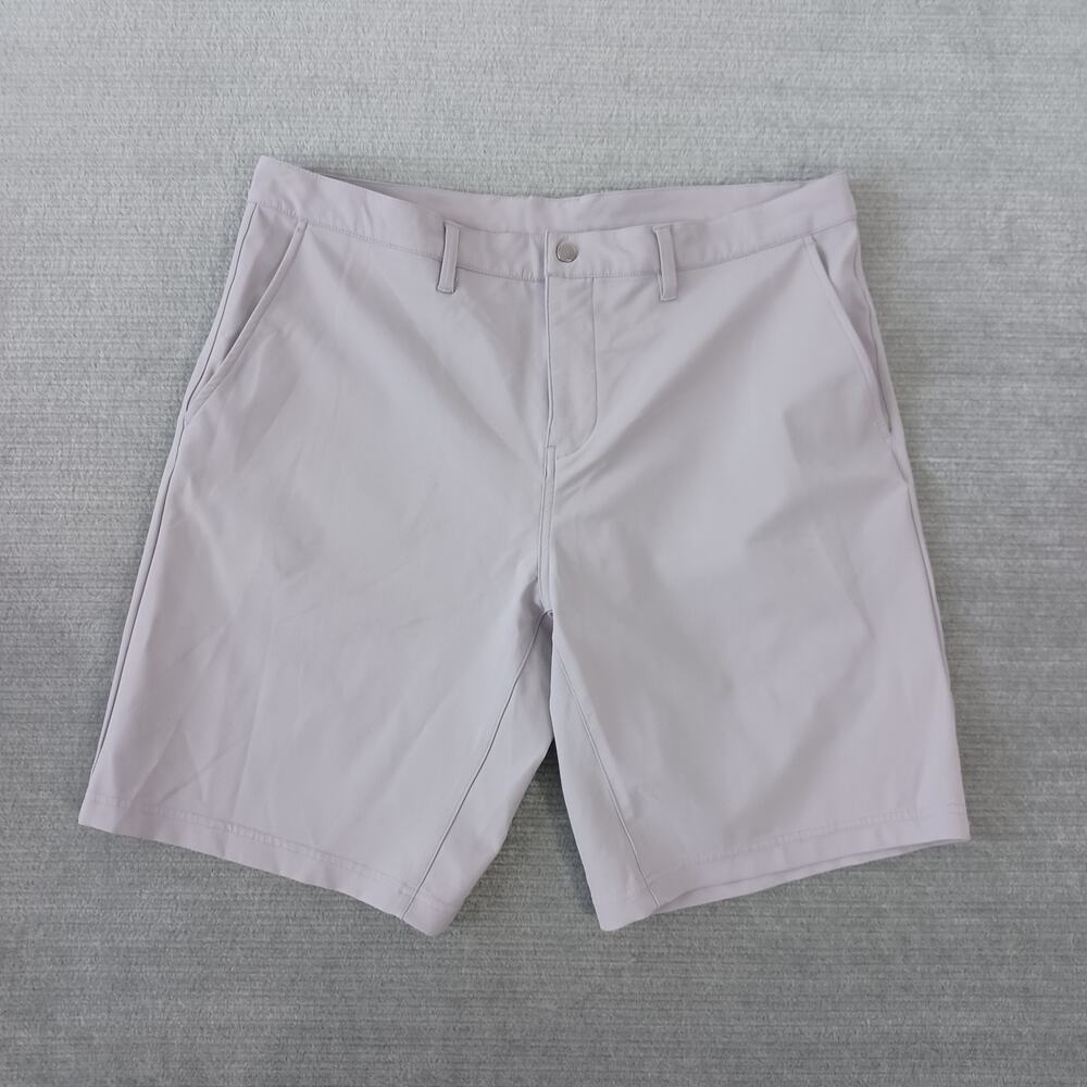 State & Liberty Shorts Mens 34 Gray Performance Chino Golf Stretch 9" Inseam